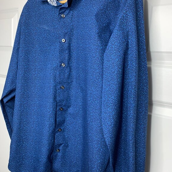 Simon Carter Blue Pattened Shirt - Picture 3 of 10